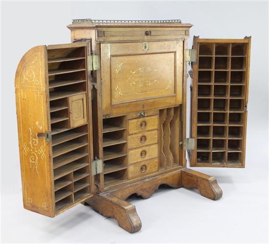 A large American aesthetic style Wooton desk, W.3ft